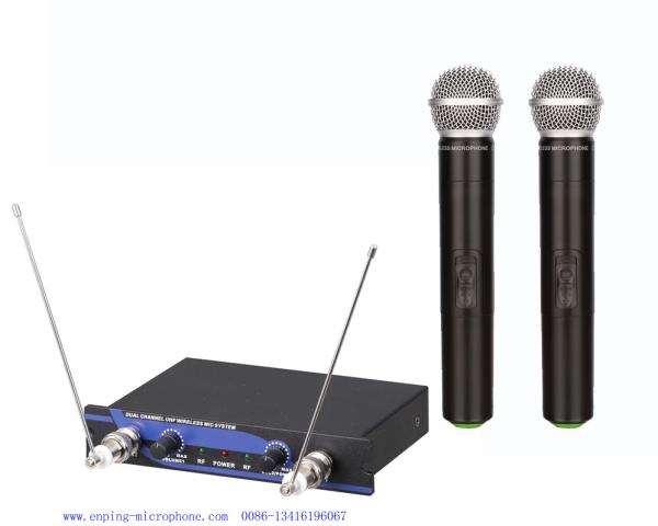 LS-22 cheap price dual channel UHF wireless microphone with lavalier lapel /