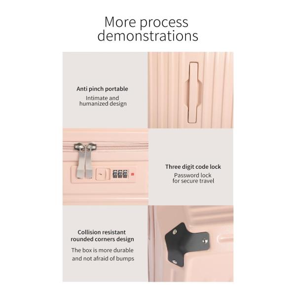 1683Convenient Travel Companion Aluminum Suitcase with 4 Wheels and Telescopic Handle 20/22/24/26/28 Inches