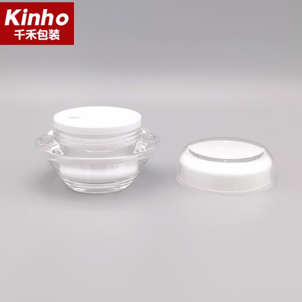 15g 30g Empty Face Cream Containers 50g PMMA Lotion Jars Flying Saucer Shape Double Wall With Lid