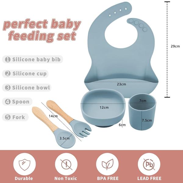 Reusable Thickened Silicone Baby Feeding Set , Nontoxic Suction Cup Plates And Bowls