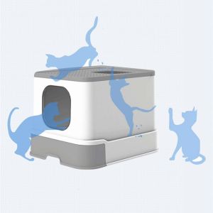 China White 600X500mm Self Cleaning Litter Box OEM Automatic Cat Litter Box on sale