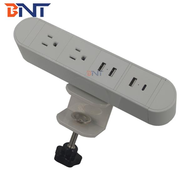 ABS Clamp Table Multifunctional Desktop Power Outlet
