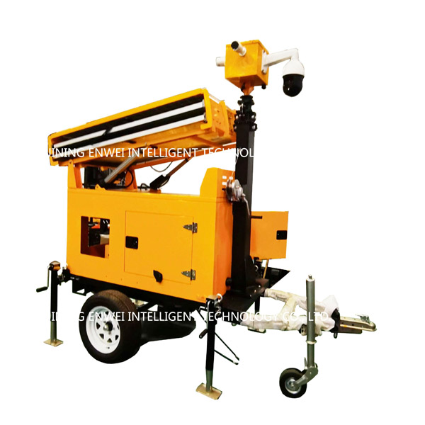 3*300W Solar Panel Solar Camera Trailer Portable Security Camera Trailer DC12V