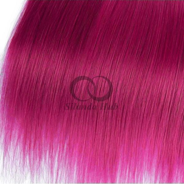 #T1B/Rose Red Straight Remy Human Hair Bundles Sew In Weave Bundles Brazilian Bundle Deals