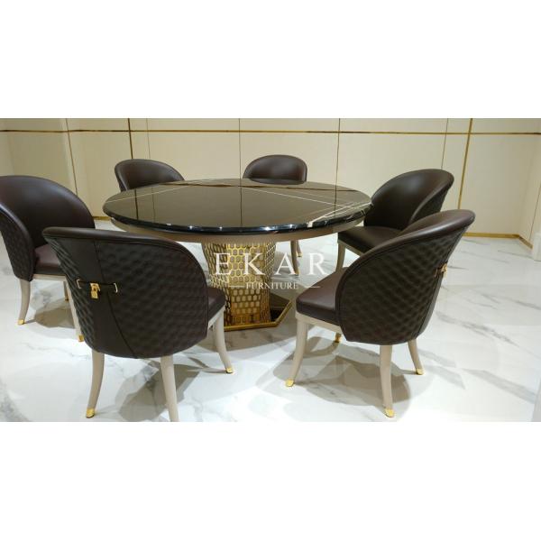 European Upholstered Wooden Leather Dining Chair W002D5