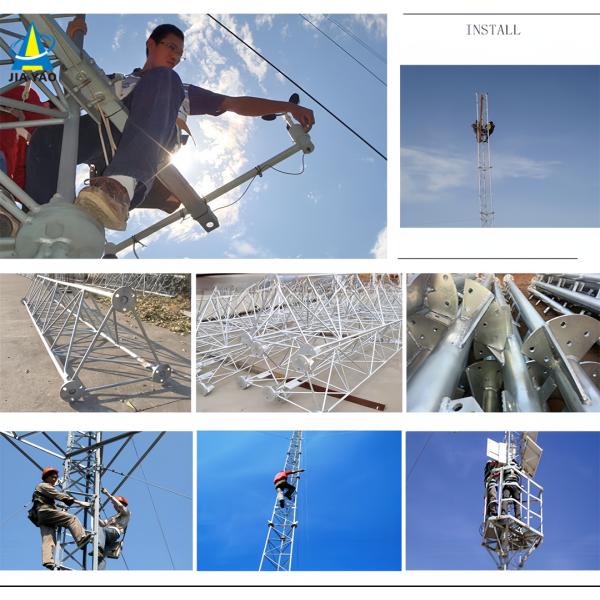 3 Legs Network Radio 5G Antenna Guyed Wire Tower Triangular Galvanized Steel