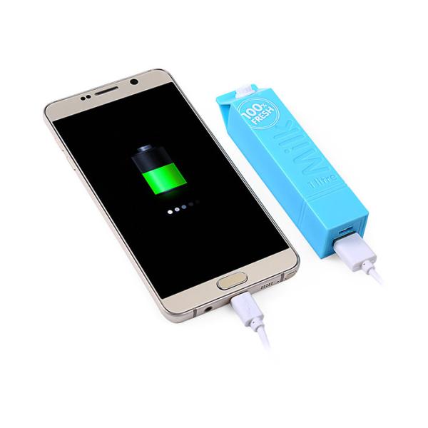 Milk Box Shape Plastic Power Bank 106*24*24mm With Color Printing Logo