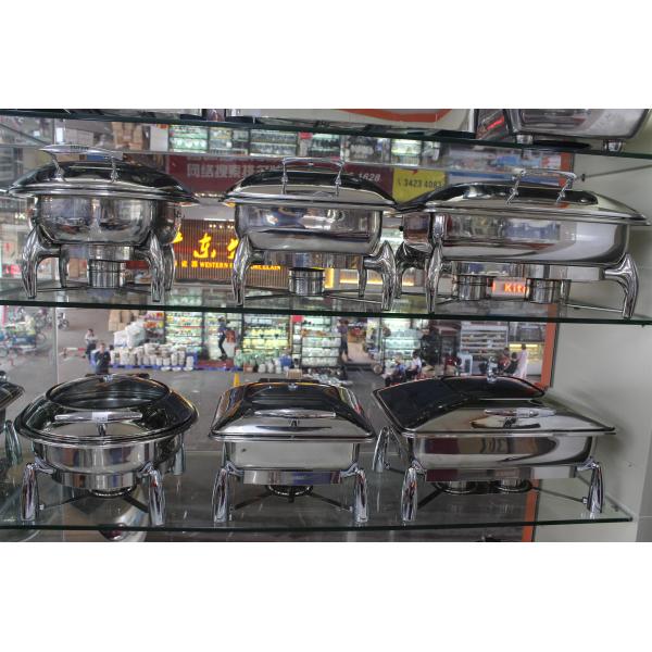Contemporary Stainless Steel Cookwares / Chafing Dish Buffet Set Rectangular Shape