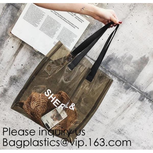 Manufacturer Custom Logo Transparent Clear PVC Plastic Portable Packaging Promotional Gifts Shopping Tote Bag, bagease