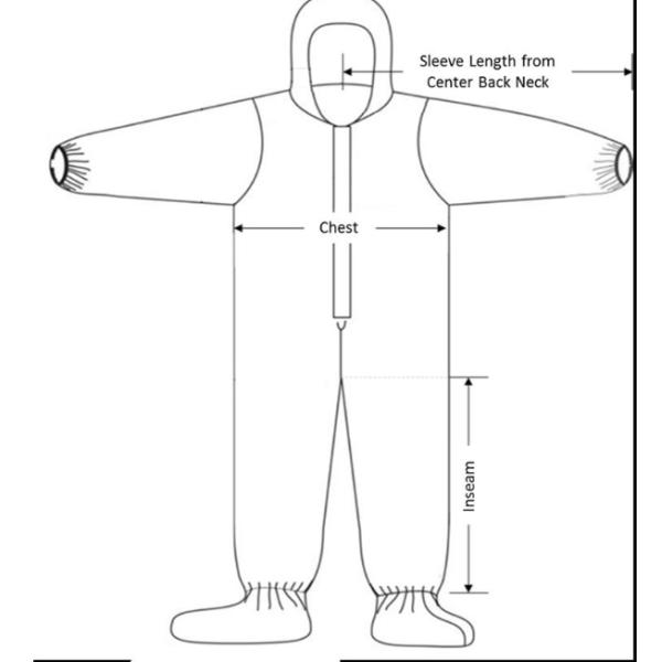 Non Woven Protective Disposable Isolation Gown Work Safety Clothes
