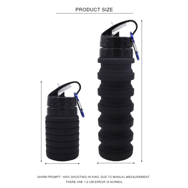 550ML Sample Free Private Label Collapsible Silicone Water Bottle