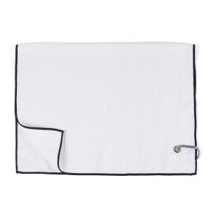 Easy Carrying Black Microfiber Golf Towel Microfiber Waffle Weave Microfiber