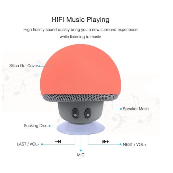 Wireless bluetooth Speaker Portable Mini Speakers Mushroom Waterproof Bass Stereo Speaker With Mic For Mobile Phone Comp