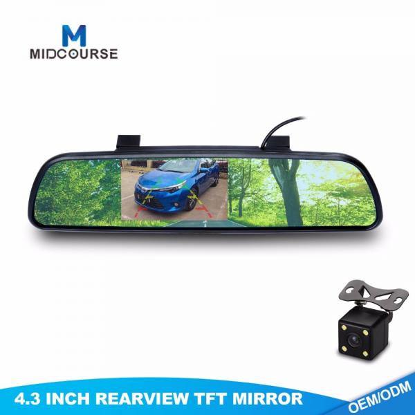 Buy Wide Angle Monitor Rear View Mirror 4.3 Inch With 1 Night Vision Camera at wholesale prices
