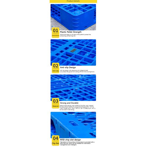 Euro Size HDPE Pallets 4000kg Load Lightweight Plastic Pallets