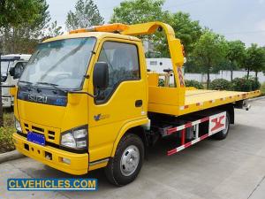 China Winch 600P ISUZU Tow Truck All Terrain 130hp 4 ton Flatbed Tow Trucks on sale