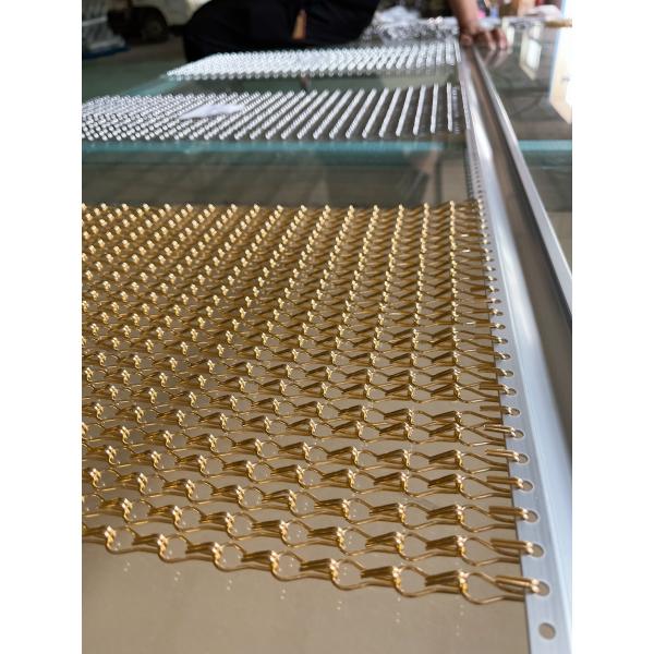 2m Height Gold Color Aluminium Chain Link Metal Mesh Curtain for Decorative