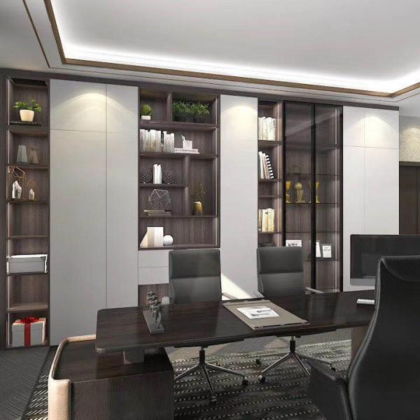 Custom wall mounted display cabinet with glass doors