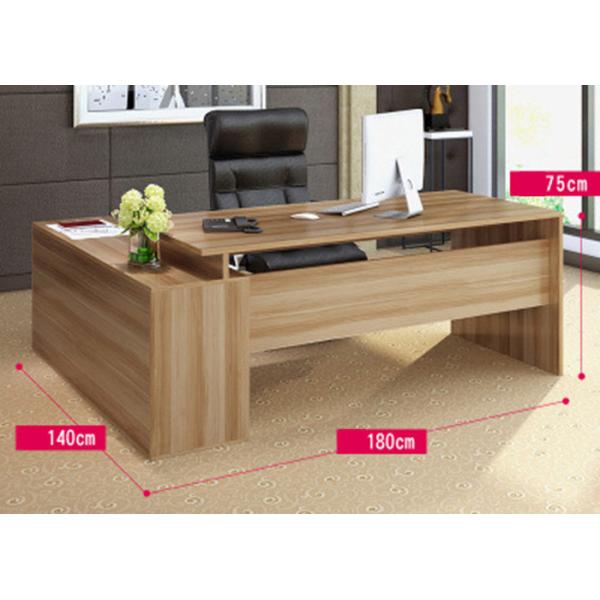 Beautiful Manager Office Furniture / Modern Office Desk Light Walnut / Black Color Custom