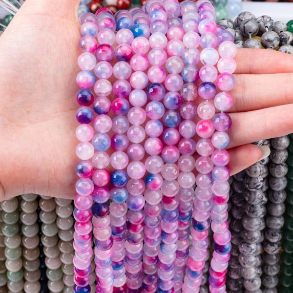 Orchid Agate Loose Bead Strands Semi Precious Stone for DIY Jewelry Making