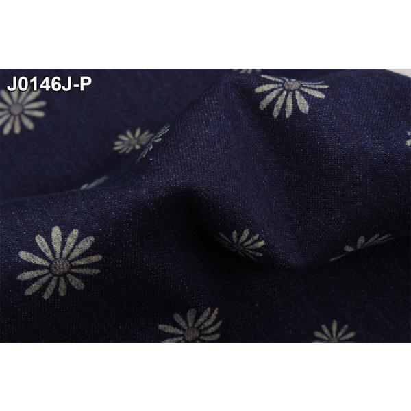 Flower Printed Denim Twill Fabric Stretch Raw Material For Women Jeans Fashion