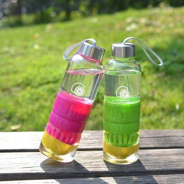Easy Carry Outdoors 700ml Glass Infusion Water Bottle Bpa Free Tritan Reusable Glass Fruit Infuser Water Bottle Leak Proof Top And Wide Mouth