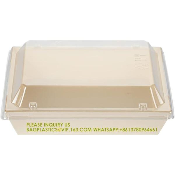20 Oz Short Flare Wooden Containers - Containers Sold Separately, Clear Plastic To Go Box Lids