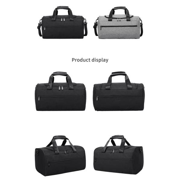 Water Retardant Leather Nylon Workout Duffle Bags Unisex 43cm Length