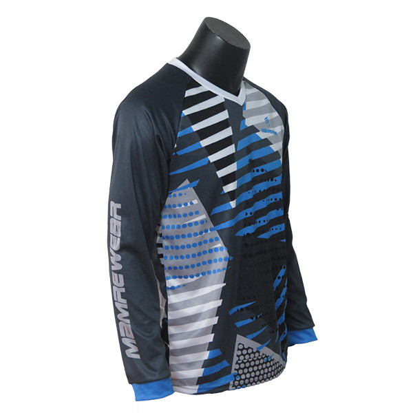 2020 V Neck Men'S Long Sleeve MTB Jersey / Road Cycling Clothing 100% Polyester