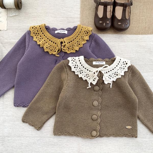 Y-F Designer Baby Girls Lotus Leaf Collar Cotton Lace Hand Crochet Hook Flower Cervical Fake Collar