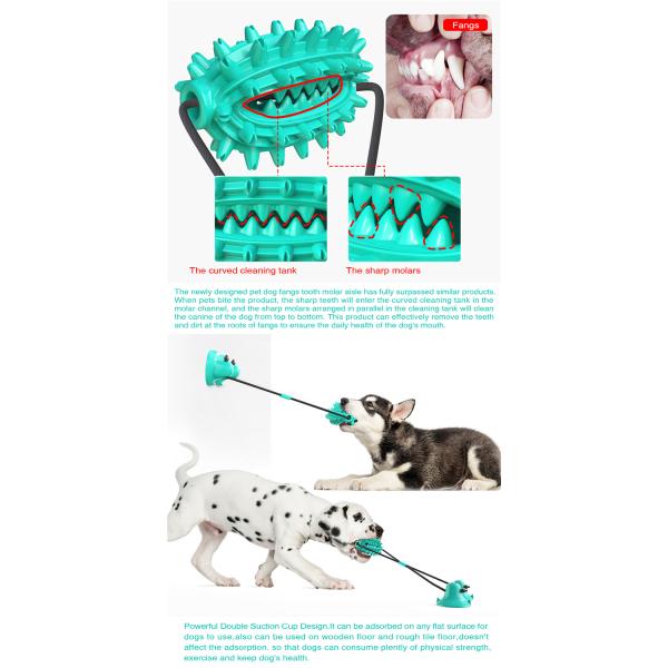 Multi-function Creative Hot Selling Double Suction Cup Stick Dog' Chew Toy Toothbrush