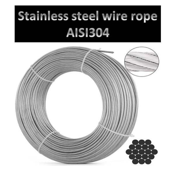 High quality 304l 7x19 Stainless Steel Wire Rope ,Steel Wire Cable , AISI 201/304/316/316l