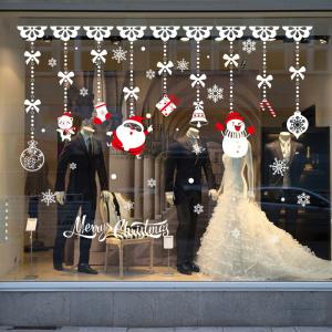 PVC 3D Merry Christmas Snowflake Stickers Living Room Bedroom Home Decoration