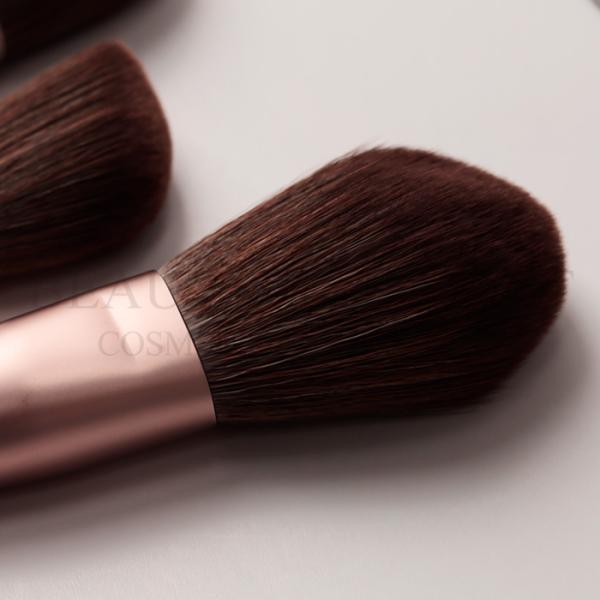 Patented 9pcs Complete Face Brush Set Walnut Wooden Handle Facial Brush Kit