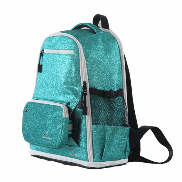 New Style Green Color Fashion Sports Backpack Glitter Sparkle Material