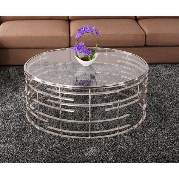 Tempered Glass Top Round Coffee Table