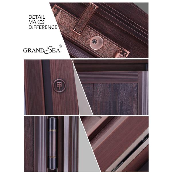 Guatemala Carved Design Cast Aluminum Low Price High Quality Main Front Security Steel Door for Commercial Buildings