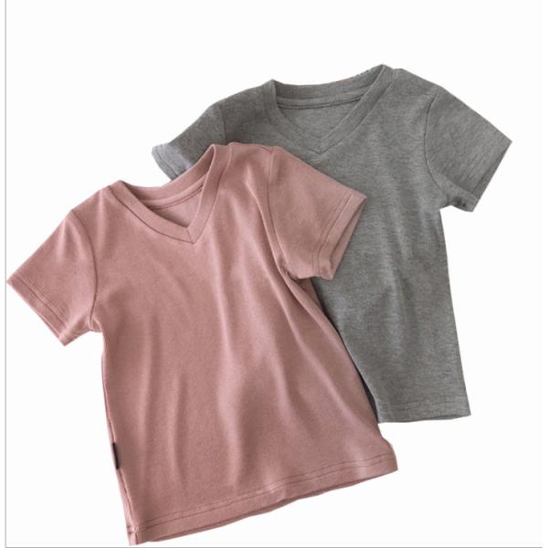 wholesale cheapest child clothing v neck design blank boy t-shirt