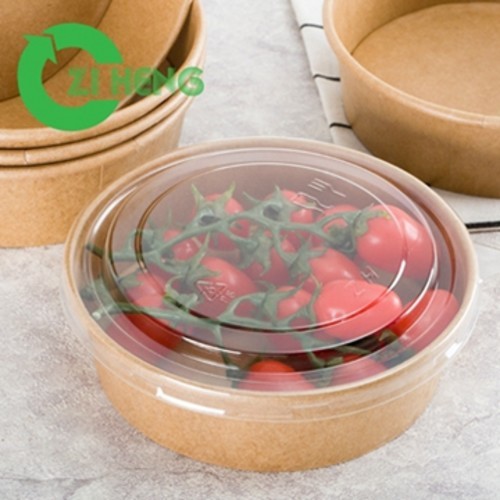 250ml 400ml 500ml Microwave Kraft Paper Bowls Single PE Coating Food Grade
