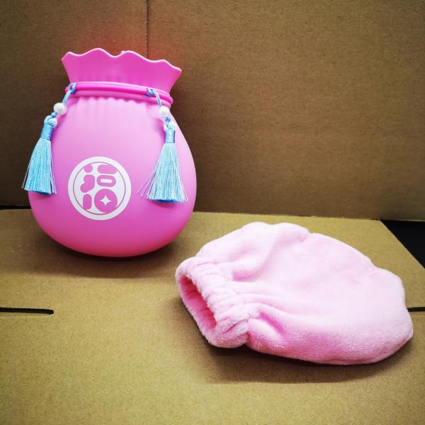 Mini Hot Water Bottle With Knitted Cover Silicone Hot Water Bag For Stomach Pain Relief Menstrual Cramps