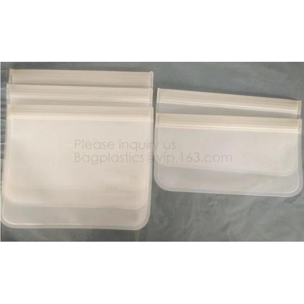 Large Reusable Vacuum Zipper Preservation Freezer sandwich Zip lockk Cooking Fresh Zip Silicone Food Storage Bags With Tim