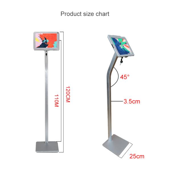 Standing LCD Advertising Display Metal Material With 2 Meter Calbe For Ipad 9.7 Ipad Mini