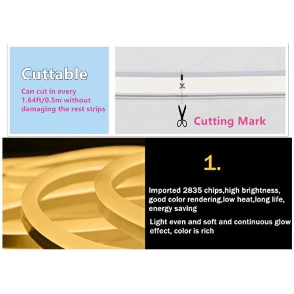 24 Volt Neon LED Strip Lights 6mm Top View For Theme Party Decoration