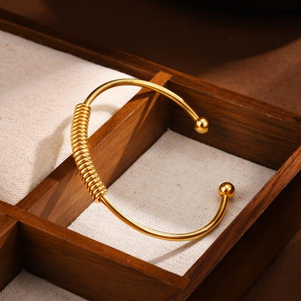 Gold Stainless Steel Cuff Bracelets For Women Mom Wife Valentine Mothers Day Gift