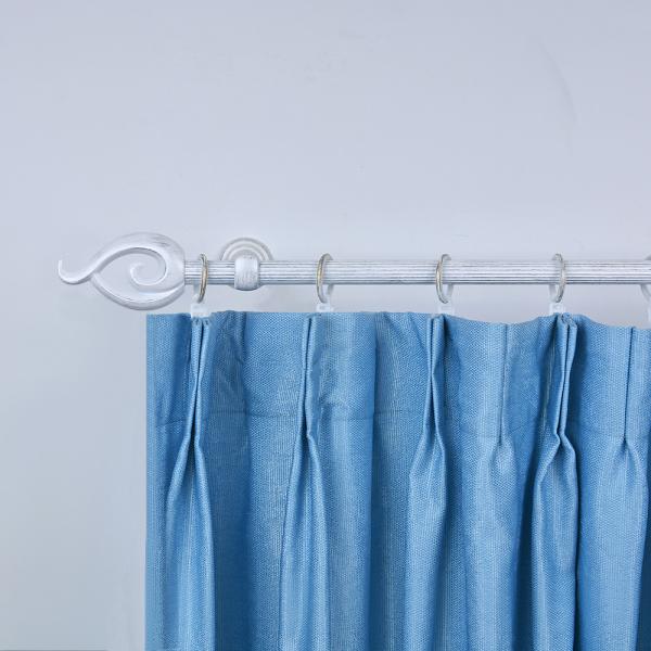 16/19MM 28-48" Linear Finial Office Decor White and Silver Curtain Rod Set Hardware Telescopic Single Rod PET Set