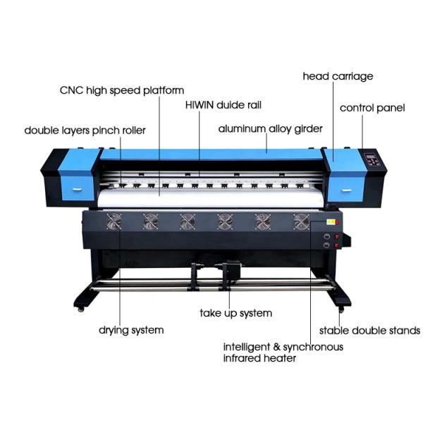 XP600 Eco Solvent Printer 1.8M Canvas Print Plotter Printer for Indoor Billboard Poster Flex Banner Printing Machine