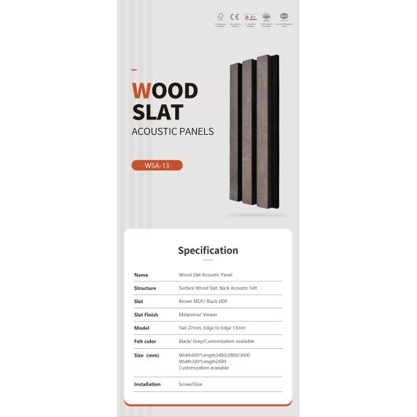 Melamine Surface Acoustic Wood Slat Panels 2400mm Length For Interior Decoration