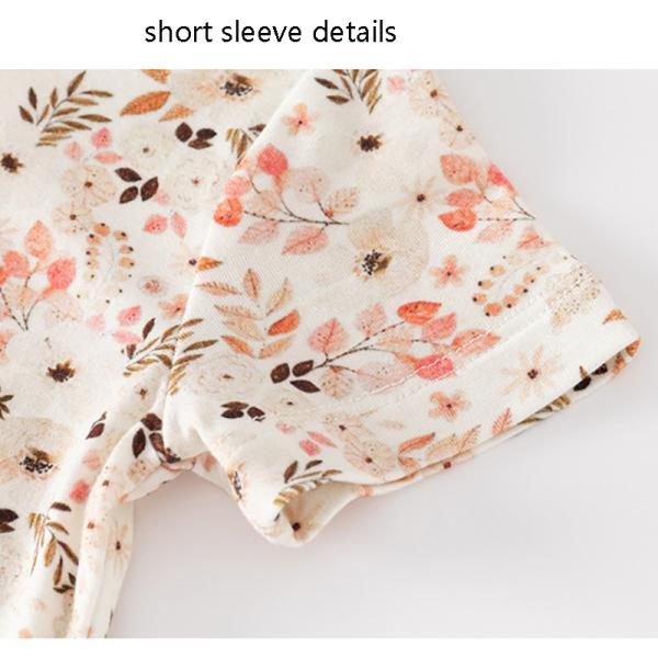 Factory Price bamboo Fabric baby rompers printed pajamas baby zipper snap rompers for summer
