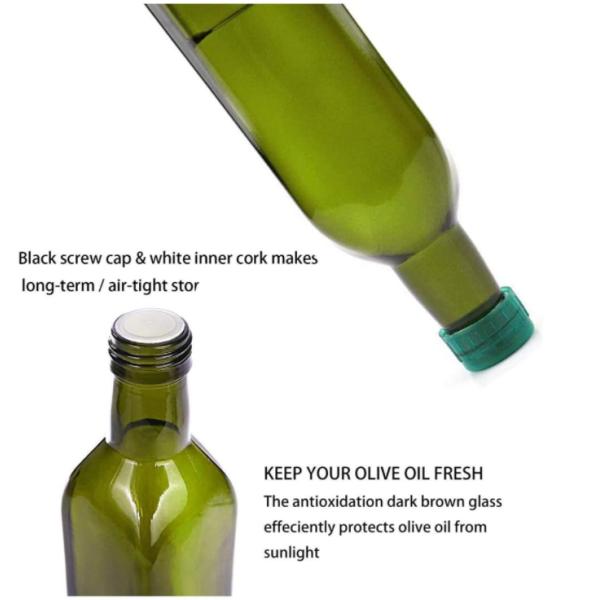 High Borosilicate Glass Bottle Oil Pot And Cork Vinegar Set For Organic Olive Oil