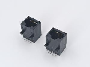 Quality RJ45 Modular Jack Connector 1X1 TAB-DOWN 21.3mm Plastic Shell Without LED Light for sale